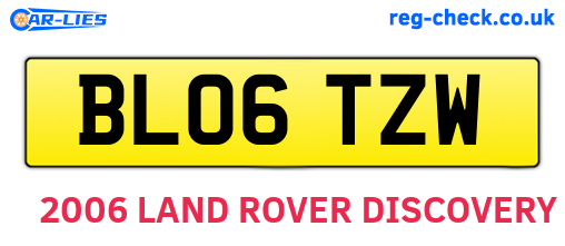 BL06TZW are the vehicle registration plates.