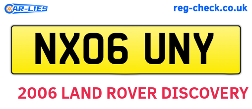 NX06UNY are the vehicle registration plates.