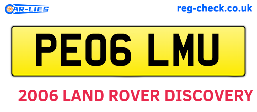 PE06LMU are the vehicle registration plates.