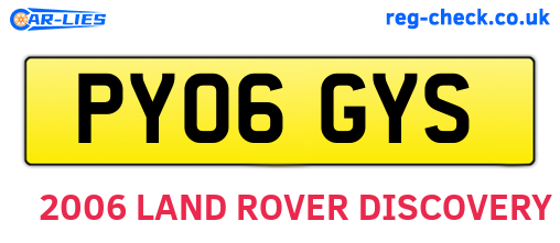 PY06GYS are the vehicle registration plates.
