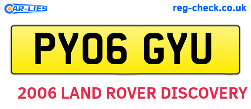 PY06GYU are the vehicle registration plates.