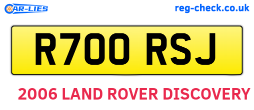 R700RSJ are the vehicle registration plates.
