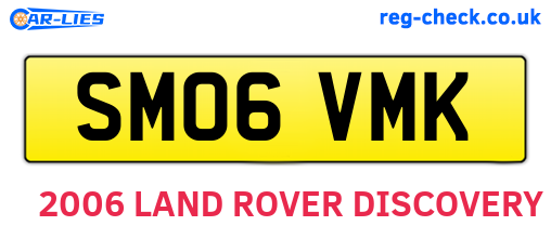 SM06VMK are the vehicle registration plates.