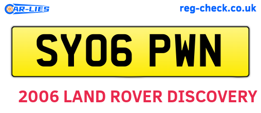 SY06PWN are the vehicle registration plates.