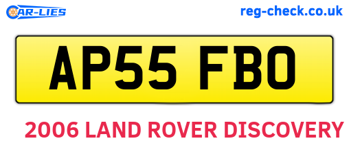 AP55FBO are the vehicle registration plates.