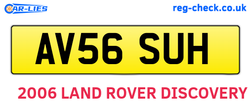 AV56SUH are the vehicle registration plates.