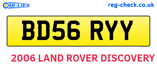 BD56RYY are the vehicle registration plates.