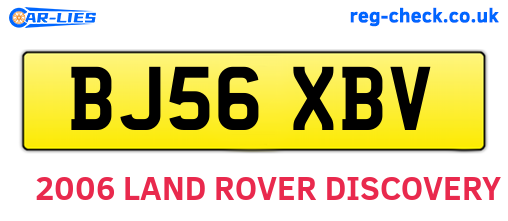 BJ56XBV are the vehicle registration plates.