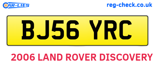 BJ56YRC are the vehicle registration plates.