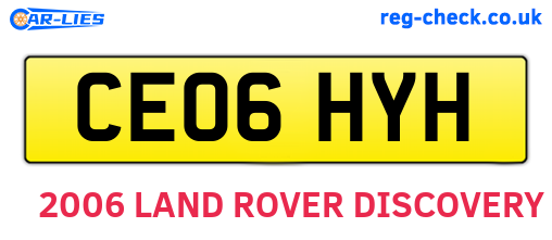CE06HYH are the vehicle registration plates.