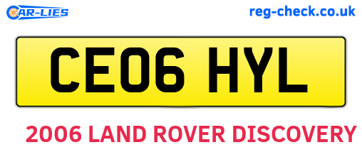 CE06HYL are the vehicle registration plates.