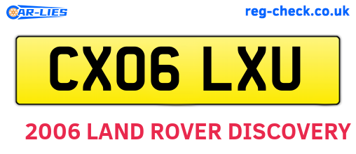 CX06LXU are the vehicle registration plates.