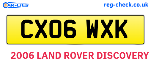 CX06WXK are the vehicle registration plates.