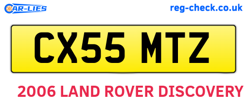 CX55MTZ are the vehicle registration plates.