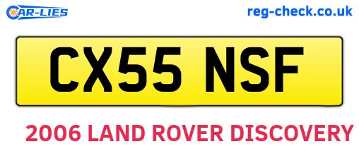 CX55NSF are the vehicle registration plates.