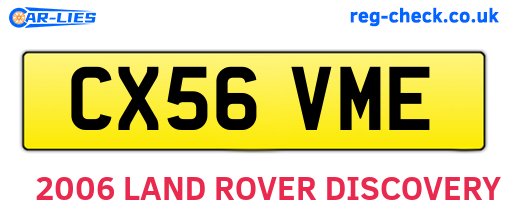 CX56VME are the vehicle registration plates.