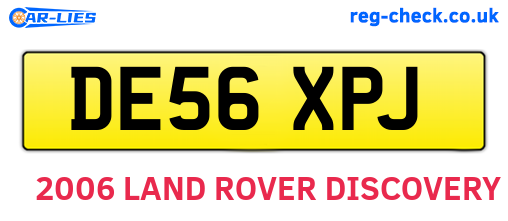 DE56XPJ are the vehicle registration plates.