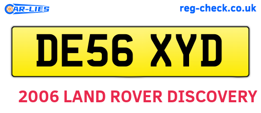 DE56XYD are the vehicle registration plates.