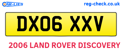 DX06XXV are the vehicle registration plates.