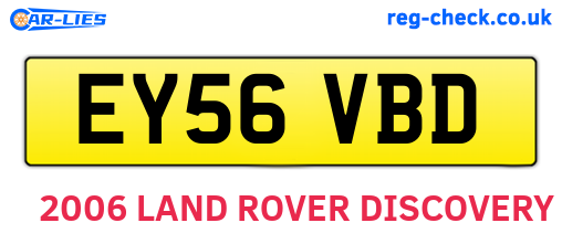 EY56VBD are the vehicle registration plates.
