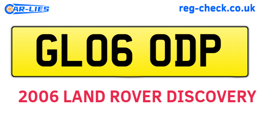 GL06ODP are the vehicle registration plates.
