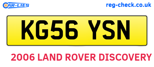 KG56YSN are the vehicle registration plates.