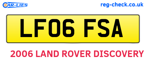 LF06FSA are the vehicle registration plates.