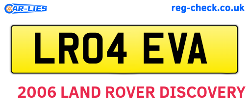 LR04EVA are the vehicle registration plates.