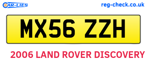 MX56ZZH are the vehicle registration plates.