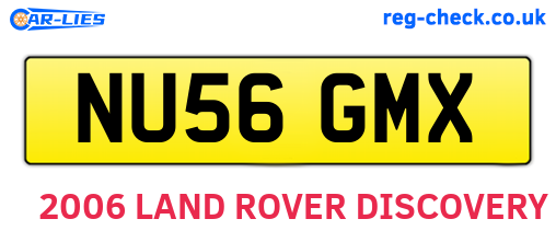 NU56GMX are the vehicle registration plates.