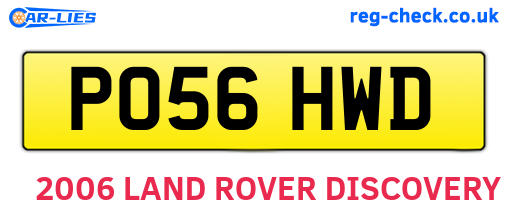 PO56HWD are the vehicle registration plates.