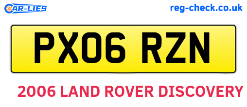 PX06RZN are the vehicle registration plates.