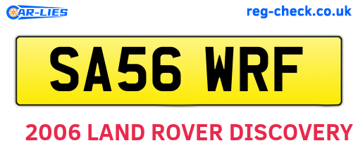 SA56WRF are the vehicle registration plates.