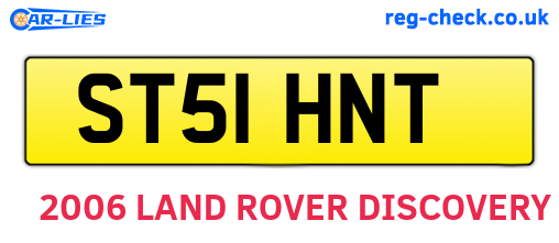 ST51HNT are the vehicle registration plates.