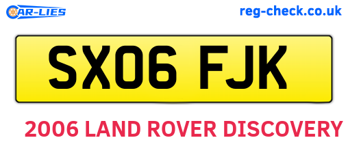 SX06FJK are the vehicle registration plates.