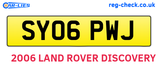SY06PWJ are the vehicle registration plates.