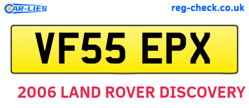VF55EPX are the vehicle registration plates.