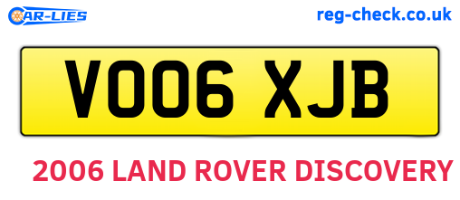 VO06XJB are the vehicle registration plates.