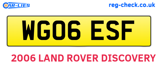 WG06ESF are the vehicle registration plates.