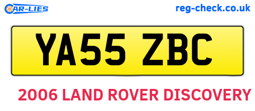 YA55ZBC are the vehicle registration plates.