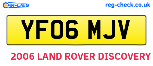 YF06MJV are the vehicle registration plates.