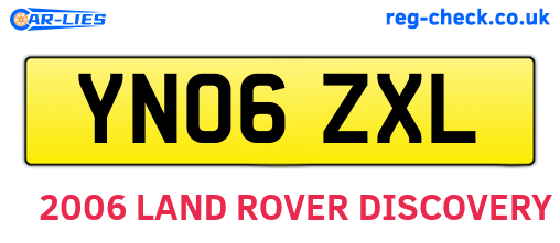 YN06ZXL are the vehicle registration plates.
