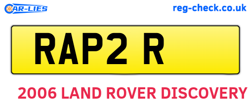 RAP2R are the vehicle registration plates.