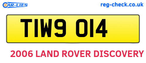 TIW9014 are the vehicle registration plates.