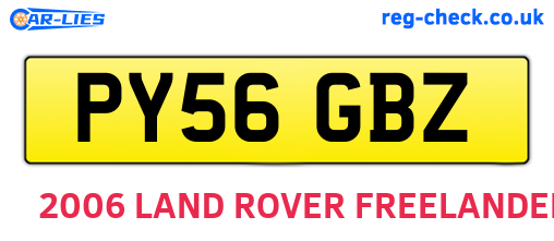 PY56GBZ are the vehicle registration plates.