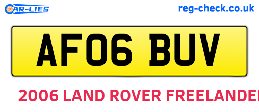 AF06BUV are the vehicle registration plates.