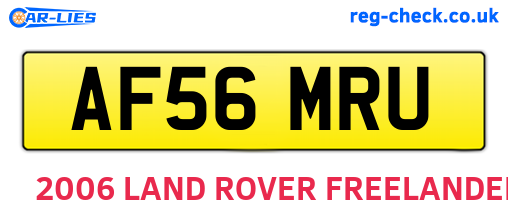AF56MRU are the vehicle registration plates.