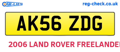 AK56ZDG are the vehicle registration plates.