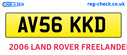 AV56KKD are the vehicle registration plates.