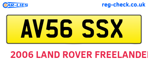AV56SSX are the vehicle registration plates.